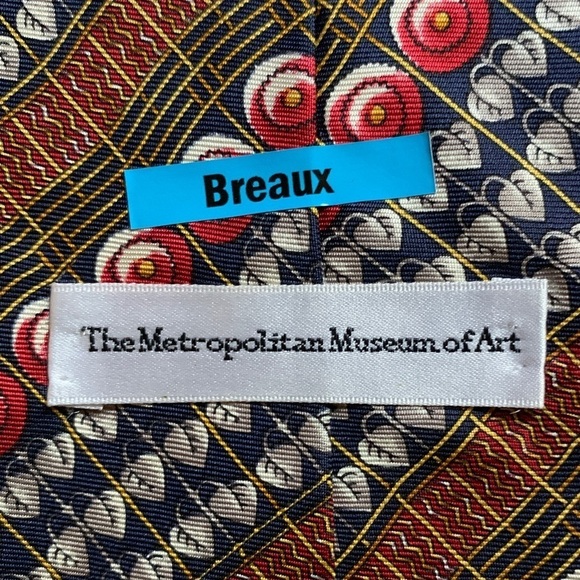 NEW Breaux Metropolitan Museum of Art Tie Navy Red Gold Multi Color Tie - Picture 2 of 5